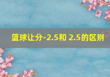 篮球让分-2.5和 2.5的区别